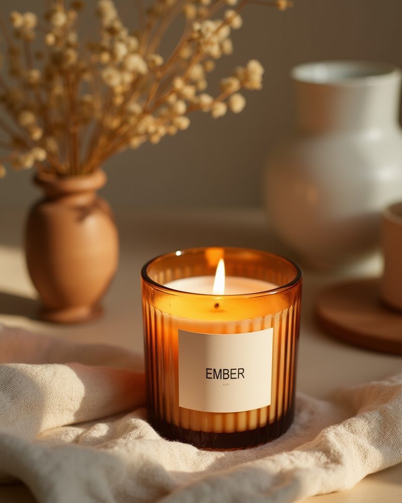 Candle in a home scene