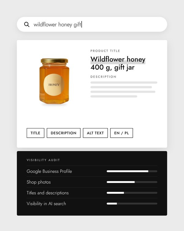 Product page and visibility audit results